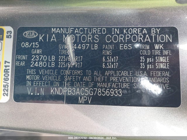KIA Sportage Lx 2016 KNDPB3AC5G7856933 Image 9