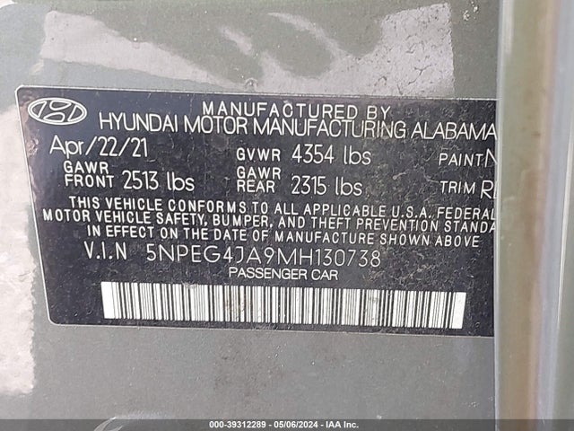 Hyundai SONATA SE 2021 5NPEG4JA9MH130738 Image 9