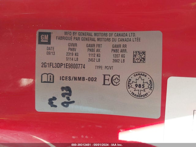 2G1FL3DP1E9800774 Chevrolet CAMARO ZL1