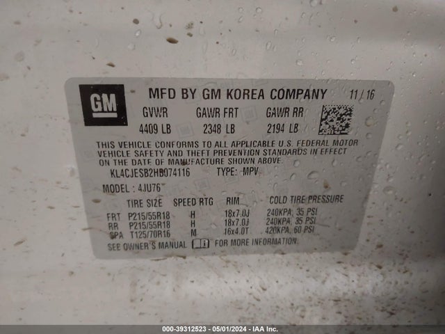 Buick Encore Preferred 2017 KL4CJESB2HB074116 Image 9