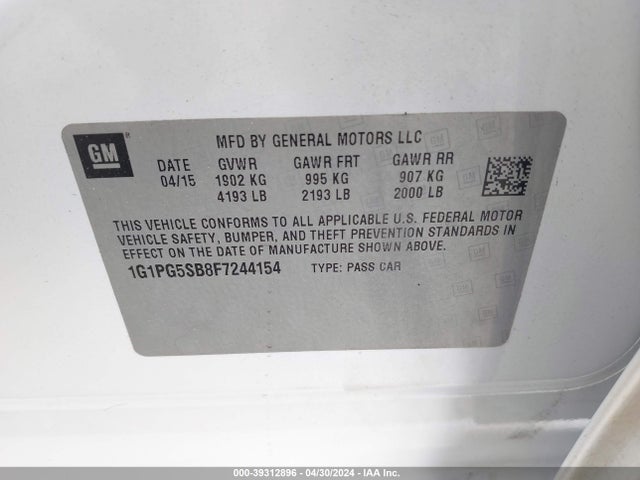 Chevrolet CRUZE LTZ 2015 1G1PG5SB8F7244154 Image 9