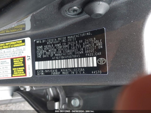 Toyota Camry Se Awd 2023 4T1G11BK4PU078845 Image 9
