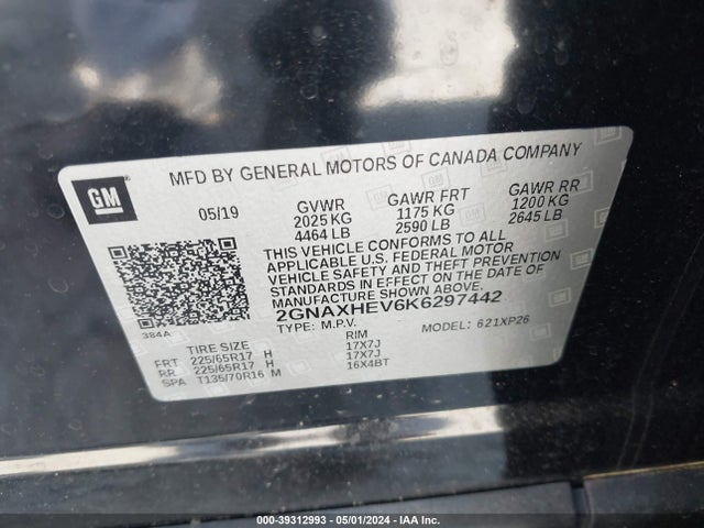 Chevrolet EQUINOX LS 2019 2GNAXHEV6K6297442 Image 9