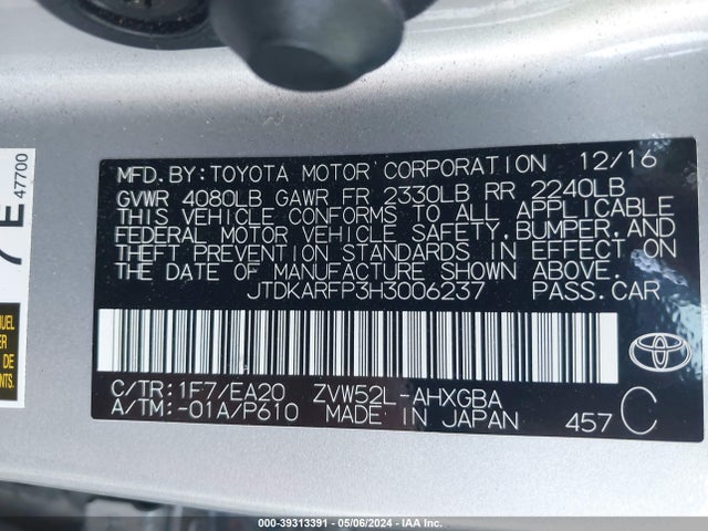 Toyota Prius Prime Advanced 2017 JTDKARFP3H3006237 Image 9