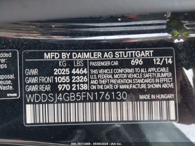 WDDSJ4GB5FN176130 Mercedes-Benz CLA 250 4MATIC