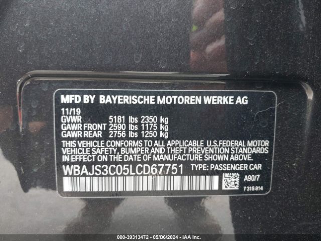 WBAJS3C05LCD67751 BMW 540i Xdrive