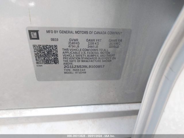 2G11Z5S39L9100857 Chevrolet Impala Fwd Lt