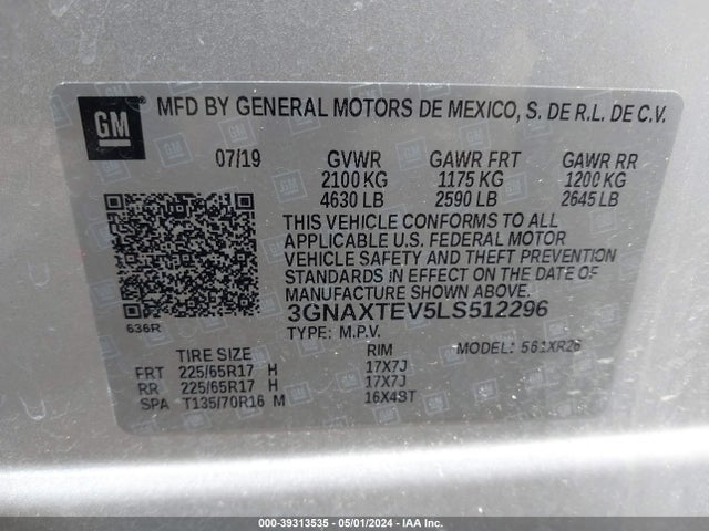 Chevrolet Equinox Awd 2fl 2020 3GNAXTEV5LS512296 Image 9