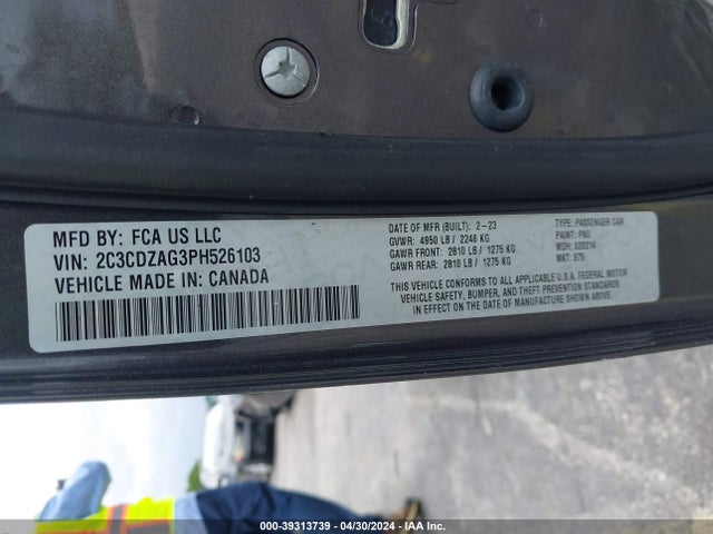 Dodge Challenger Sxt 2023 2C3CDZAG3PH526103 Image 9