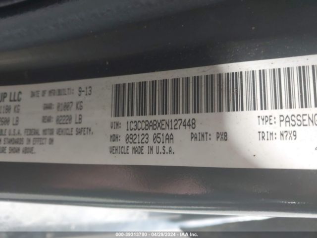 1C3CCBABXEN127448 Chrysler 200 LX