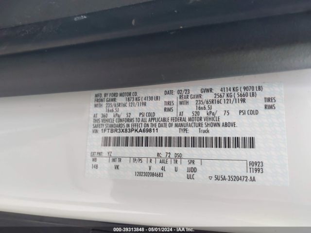 1FTBR3X83PKA69811 Ford Transit-250 Cargo Van