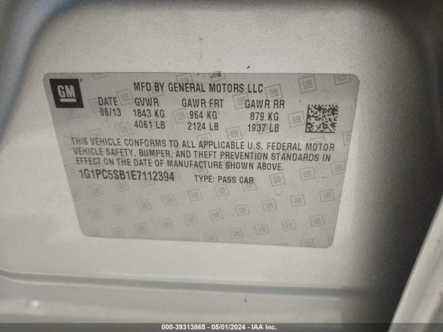Chevrolet Cruze 1lt Auto 2014 1G1PC5SB1E7112394 Image 9