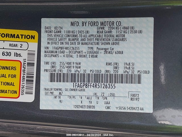 Ford Mustang Gt Premium 2024 1FAGP8FF4R5126355 Image 9