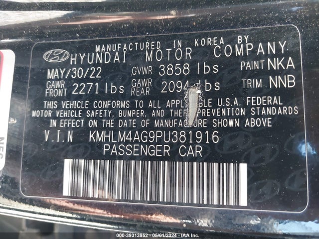 Hyundai ELANTRA SEL 2023 KMHLM4AG9PU381916 Image 9