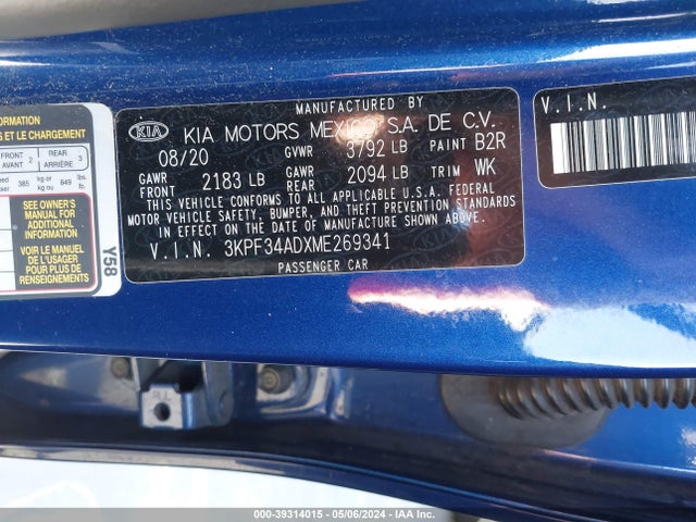 KIA Forte Gt-line 2021 3KPF34ADXME269341 Image 9