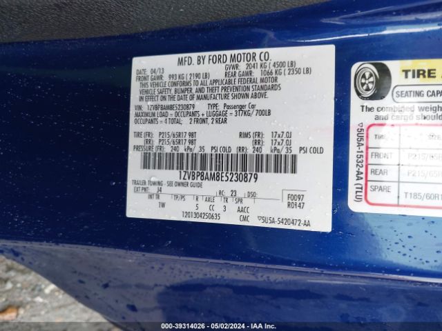 1ZVBP8AM8E5230879 Ford Mustang V6