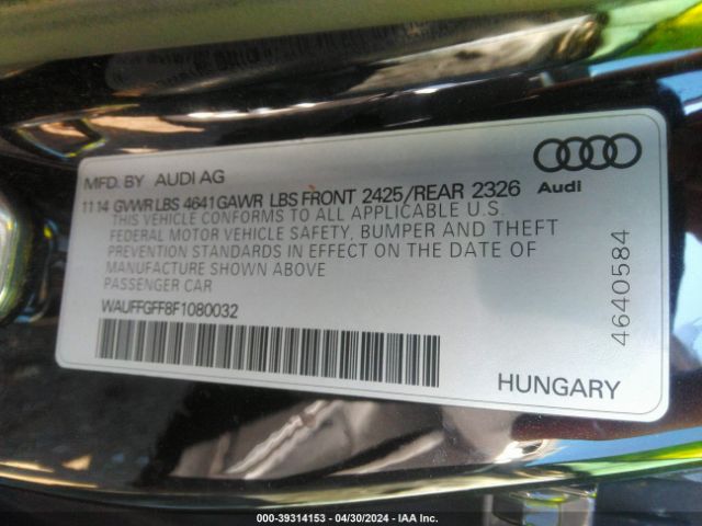 WAUFFGFF8F1080032 Audi S3 2.0t Premium Plus