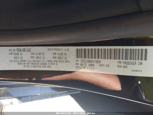Chrysler 200 Limited 2016 1C3CCCAB0GN172620 Image 9