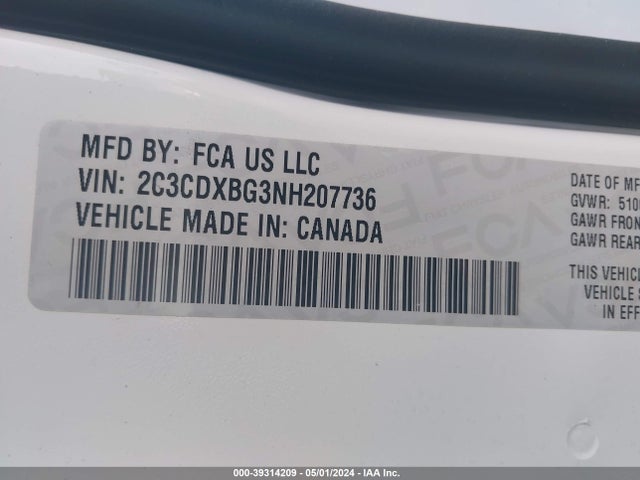 Dodge Charger Sxt Rwd 2022 2C3CDXBG3NH207736 Image 9