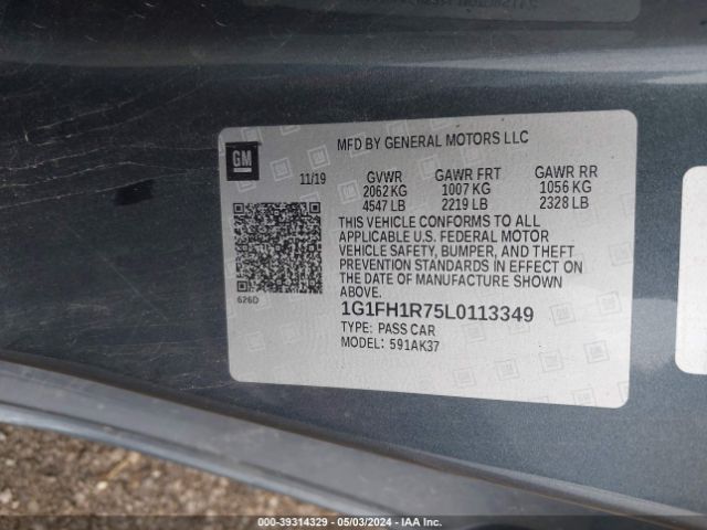 1G1FH1R75L0113349 Chevrolet Camaro Rwd  2ss