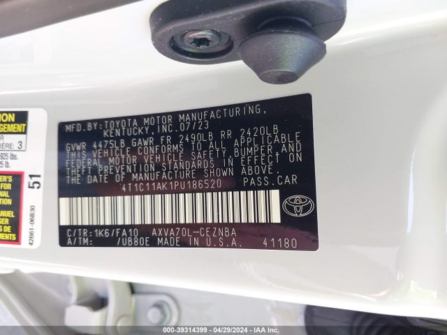 Toyota CAMRY LE 2023 4T1C11AK1PU186520 Image 9