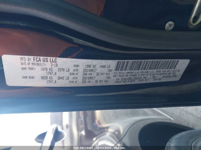 3C4NJCBB4JT356216 Jeep Compass Latitude Fwd
