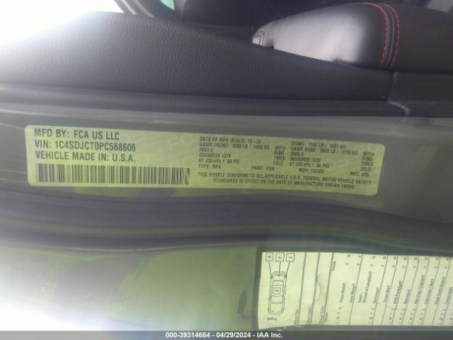 1C4SDJCT0PC568606 Dodge Durango R/t Plus Awd