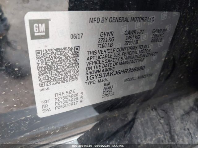 1GYS3AKJ6HR358880 Cadillac Escalade Standard