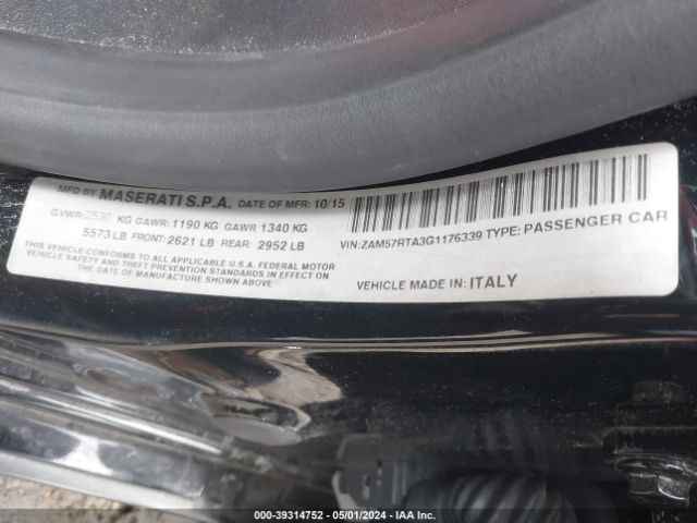 ZAM57RTA3G1176339 Maserati Ghibli S Q4