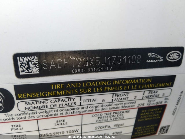 2018 JAGUAR E-PACE SADFT2GX5J1Z31108 Photo 8