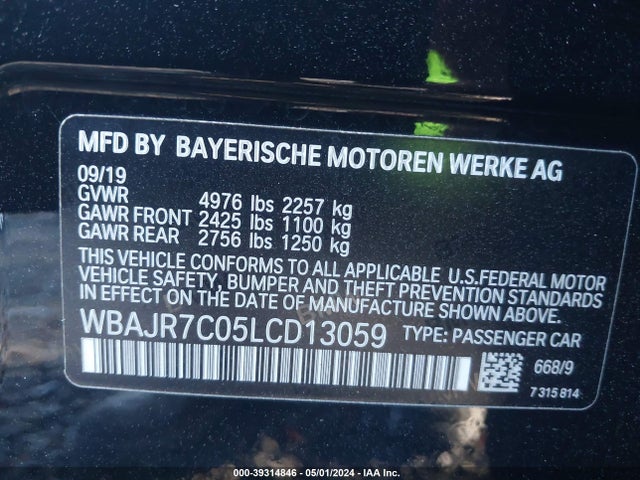 WBAJR7C05LCD13059 BMW 530i Xdrive