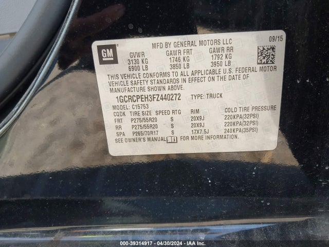Chevrolet Silverado 1500 Wt 2015 1GCRCPEH3FZ440272 Image 9