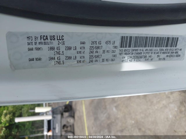 1C4NJDEB9GD687308 Jeep Compass Latitude