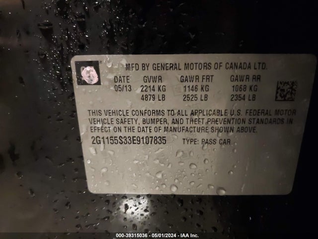 Chevrolet IMPALA 2LZ 2014 2G1155S33E9107835 Image 8