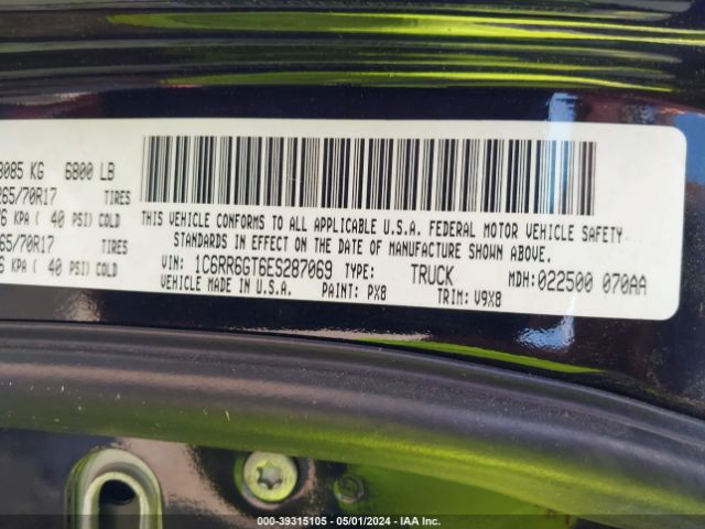 1C6RR6GT6ES287069 RAM 1500 Slt