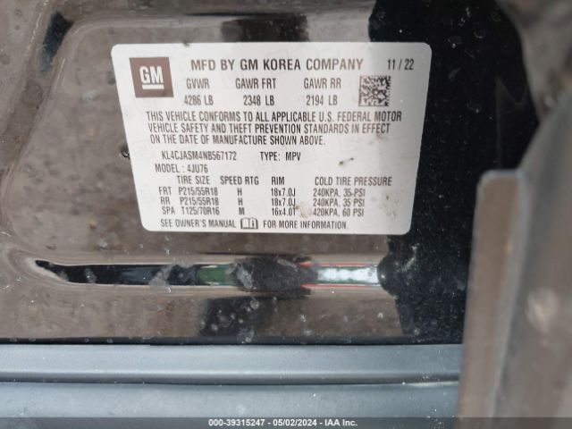 KL4CJASM4NB567172 Buick Encore Fwd Preferred
