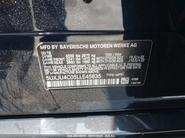 5UXJU4C05LLE45835 BMW X5 M50i