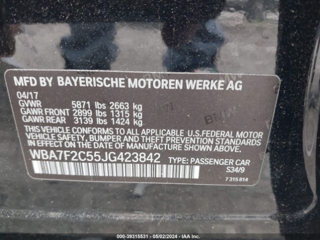 WBA7F2C55JG423842 BMW Alpina B7 Xdrive