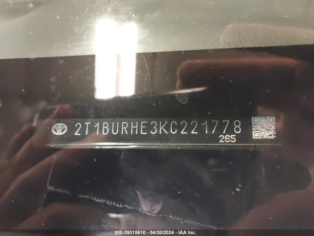 Toyota COROLLA LE 2019 2T1BURHE3KC221778 Image 17