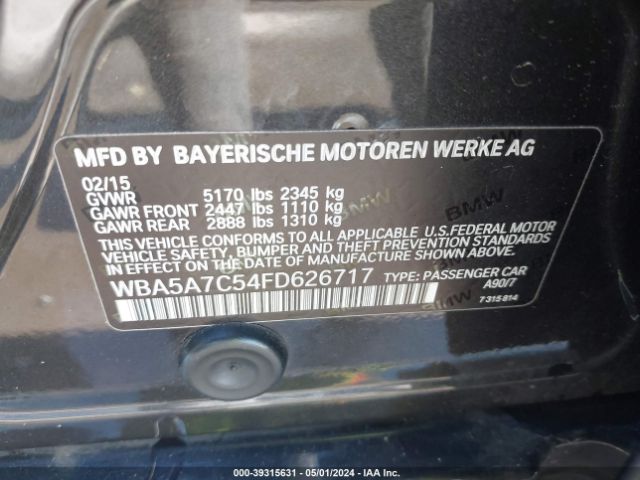 WBA5A7C54FD626717 BMW 528i Xdrive