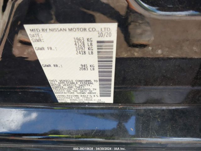 1N4BL4EV2MN307535 Nissan Altima Sl Fwd