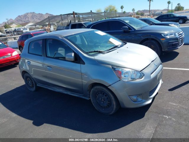 2015 Mitsubishi Mirage De/rf მანქანა იყიდება აუქციონზე, vin: ML32A3HJ8FH038318, აუქციონის ნომერი: 39315799