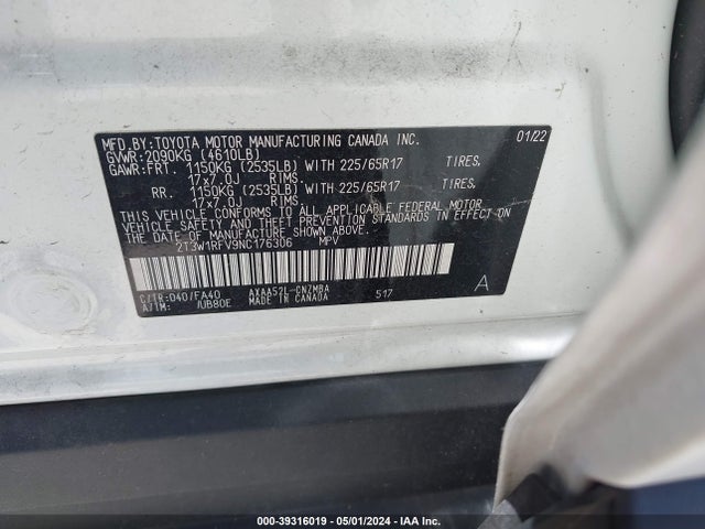 Toyota Rav4 Xle 2022 2T3W1RFV9NC176306 Image 9