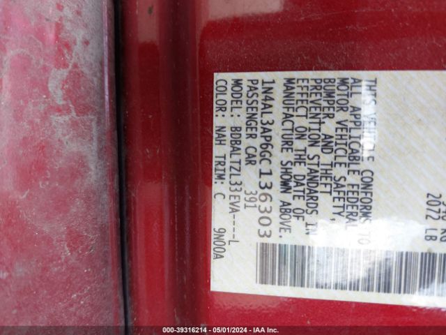 1N4AL3AP6GC136303 Nissan Altima 2.5 Sl