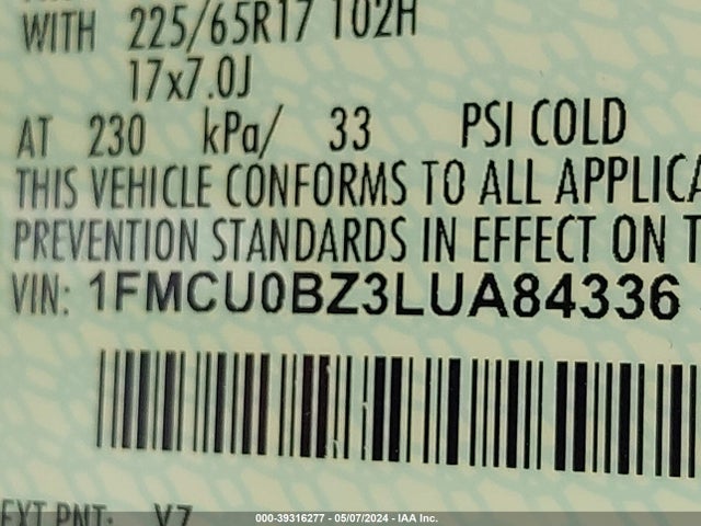 1FMCU0BZ3LUA84336 Ford Escape Se Sport Hybrid