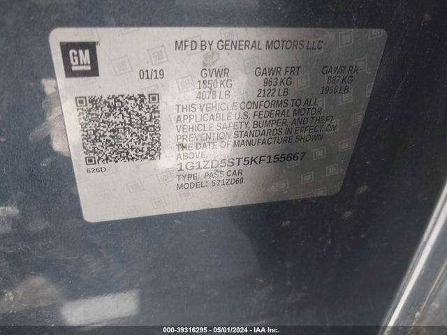 Chevrolet MALIBU LT 2019 1G1ZD5ST5KF155667 Image 9
