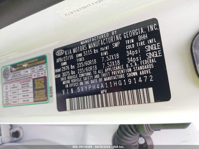 KIA Sorento 2.0t Ex 2017 5XYPH4A11HG191472 Image 9