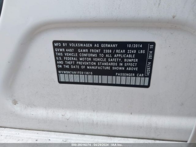 WVWBN7AN1FE813615 Volkswagen Cc 2.0t R-line