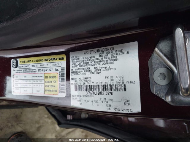 Ford Fusion Hybrid Se 2017 3FA6P0LU2HR313928 Image 9