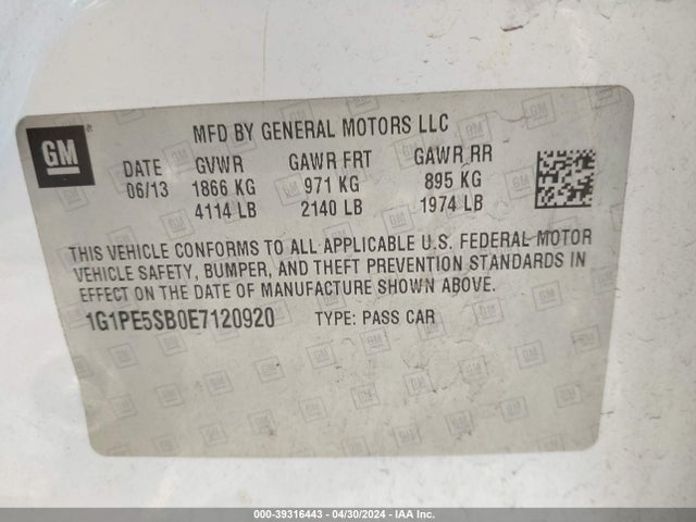 Chevrolet Cruze 2lt Auto 2014 1G1PE5SB0E7120920 Image 9